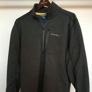 Eddie Bauer Men's Radiator Sweater 1/2 Zip Gray